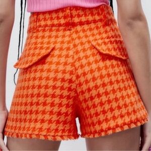 ZARA Tweed Houndstooth Shorts